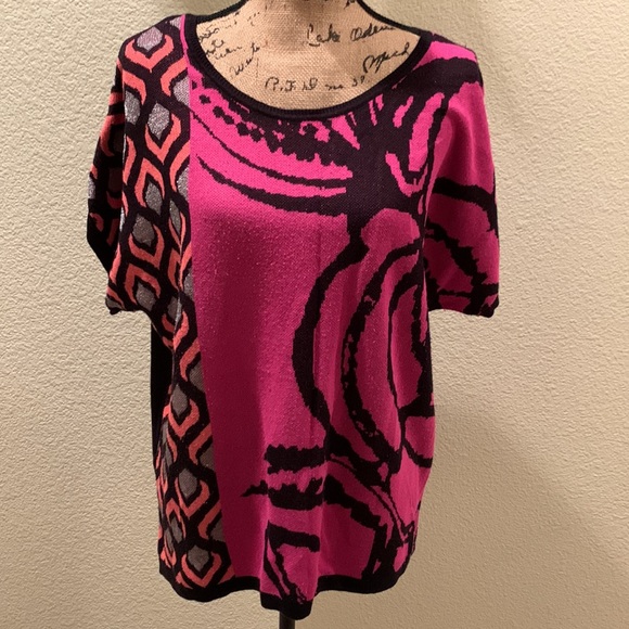 Women’s Worthington Colorblock Boat Neck Dolman Sleeves Sweater Top - Picture 1 of 12